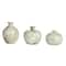 Hello Honey® Green Decorative Stoneware Vase with Marbled Designs Set